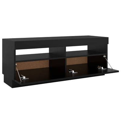 TV-taso LED-valoilla musta 100x35x40 cm