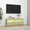 TV-taso LED-valoilla Sonoma-tammi 100x35x40 cm
