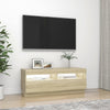 TV-taso LED-valoilla Sonoma-tammi 100x35x40 cm