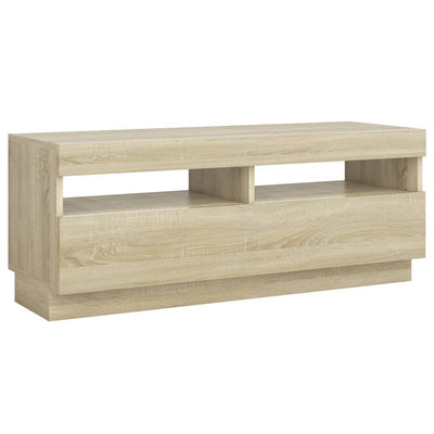 TV-taso LED-valoilla Sonoma-tammi 100x35x40 cm