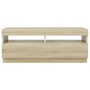 TV-taso LED-valoilla Sonoma-tammi 100x35x40 cm