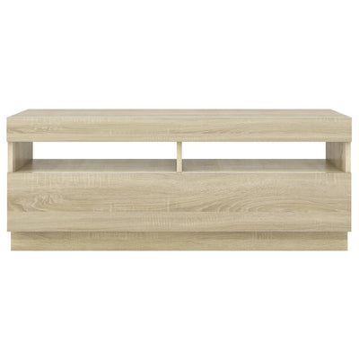 TV-taso LED-valoilla Sonoma-tammi 100x35x40 cm