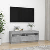 TV-taso LED-valoilla betoninharmaa 100x35x40 cm