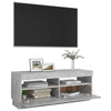 TV-taso LED-valoilla betoninharmaa 100x35x40 cm