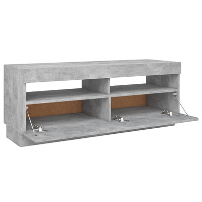 TV-taso LED-valoilla betoninharmaa 100x35x40 cm