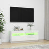 TV-taso LED-valoilla korkeakiilto valkoinen 100x35x40 cm
