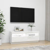 TV-taso LED-valoilla korkeakiilto valkoinen 100x35x40 cm