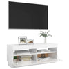 TV-taso LED-valoilla korkeakiilto valkoinen 100x35x40 cm