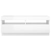 TV-taso LED-valoilla korkeakiilto valkoinen 100x35x40 cm