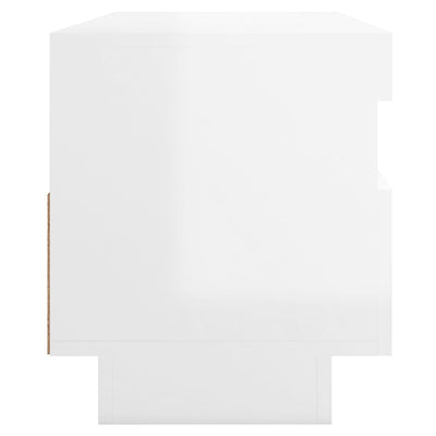 TV-taso LED-valoilla korkeakiilto valkoinen 100x35x40 cm