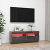 TV-taso LED-valoilla korkeakiilto harmaa 100x35x40 cm