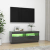 TV-taso LED-valoilla korkeakiilto harmaa 100x35x40 cm