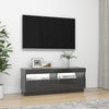 TV-taso LED-valoilla korkeakiilto harmaa 100x35x40 cm