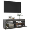 TV-taso LED-valoilla korkeakiilto harmaa 100x35x40 cm