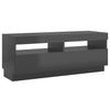 TV-taso LED-valoilla korkeakiilto harmaa 100x35x40 cm