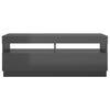 TV-taso LED-valoilla korkeakiilto harmaa 100x35x40 cm