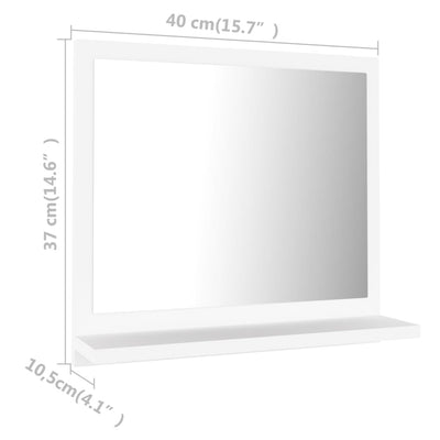Kylpyhuonepeili valkoinen 40x10,5x37 cm tekninen puu