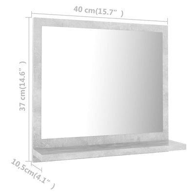 Kylpyhuonepeili betoninharmaa 40x10,5x37 cm tekninen puu