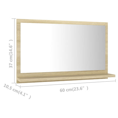 Kylpyhuonepeili Sonoma-tammi 60x10,5x37 cm tekninen puu