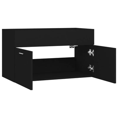 Allaskaappi musta 80x38,5x46 cm lastulevy