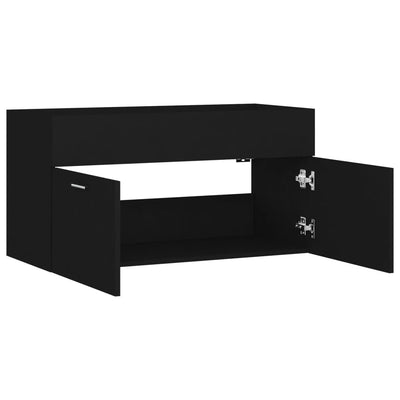 Allaskaappi musta 90x38,5x46 cm tekninen puu