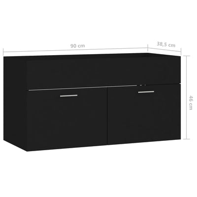 Allaskaappi musta 90x38,5x46 cm tekninen puu