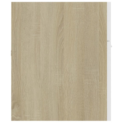 Allaskaappi valk. ja Sonoma-tammi 100x38,5x46 cm tekninen puu