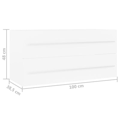 Valkoinen allaskaappi Sydnee 100x38,5x48cm (puinen)