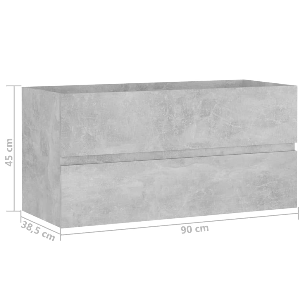 Betoninharmaa allaskaappi Patriciu 90x38,5x45cm (puinen)