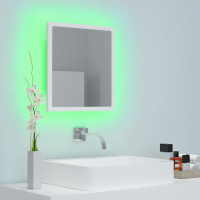 LED-kylpyhuonepeili valkoinen 40x8,5x37 cm akryyli