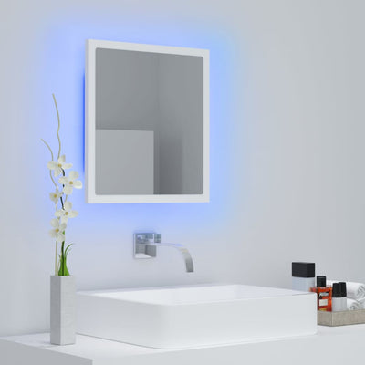 LED-kylpyhuonepeili valkoinen 40x8,5x37 cm akryyli