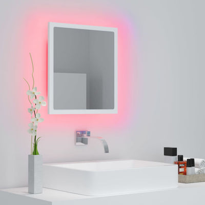 LED-kylpyhuonepeili valkoinen 40x8,5x37 cm akryyli