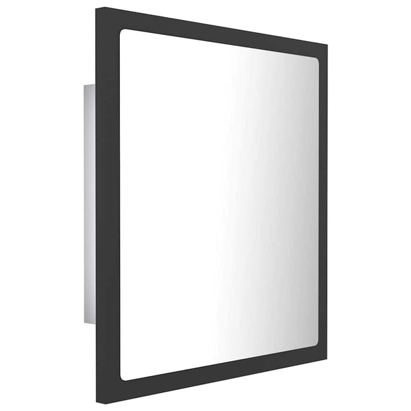 LED-kylpyhuonepeili harmaa 40x8,5x37 cm akryyli