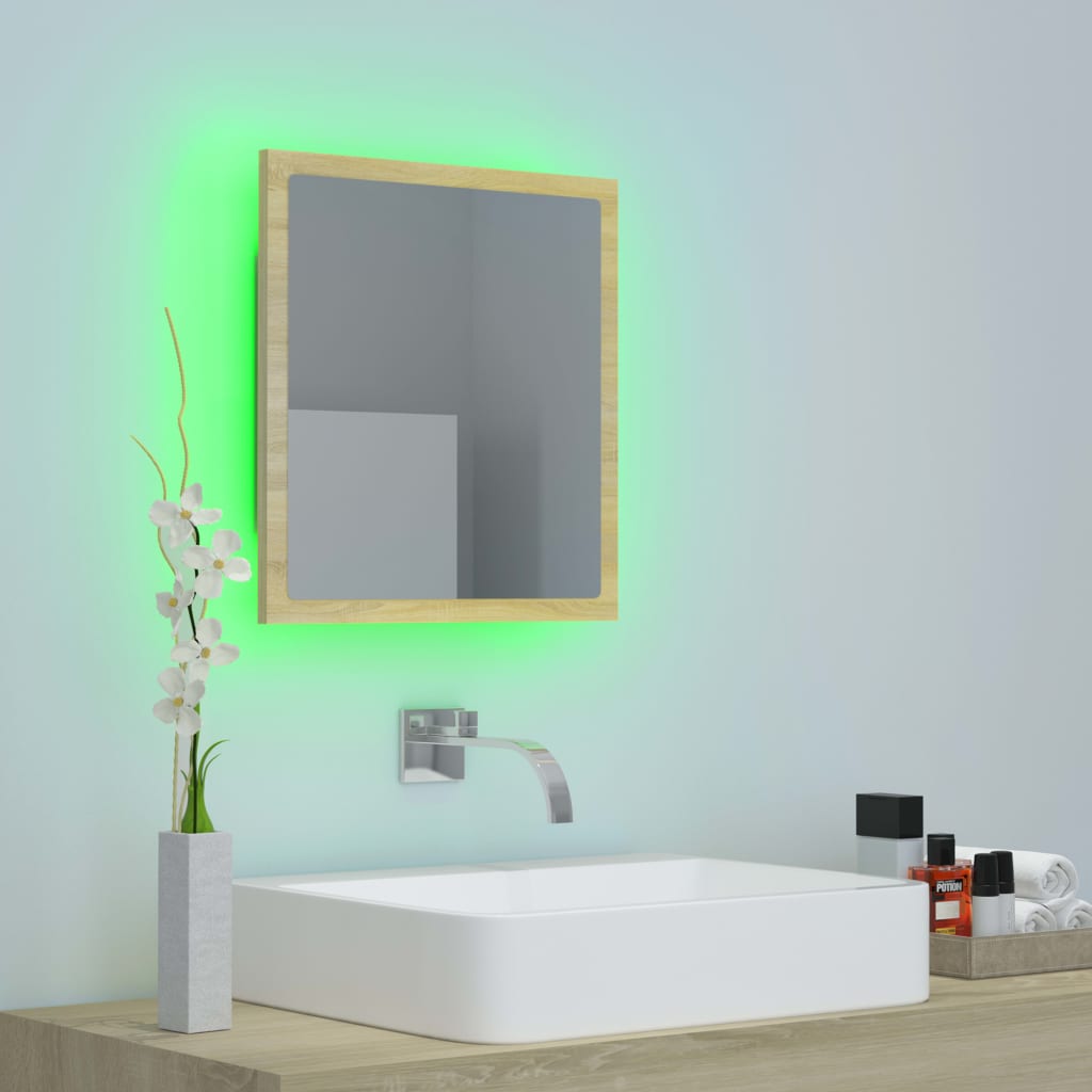 Sonoma tammi led-kylpyhuonepeili Magareta 40x8,5x37cm (akryyli)