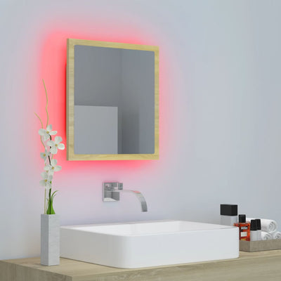 LED-kylpyhuonepeili Sonoma-tammi 40x8,5x37 cm akryyli