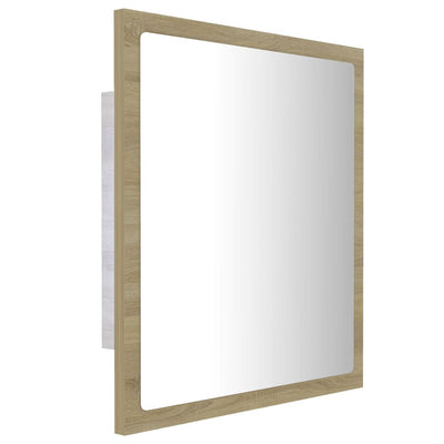 LED-kylpyhuonepeili Sonoma-tammi 40x8,5x37 cm akryyli
