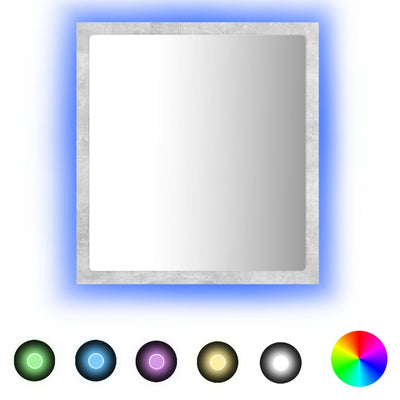 LED-kylpyhuonepeili betoninharmaa 40x8,5x37 cm akryyli