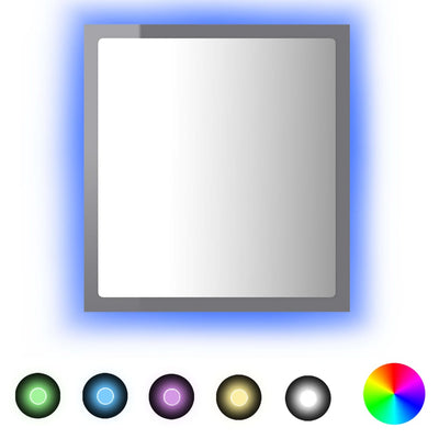 LED-kylpyhuonepeili korkeakiilto harmaa 40x8,5x37 cm akryyli