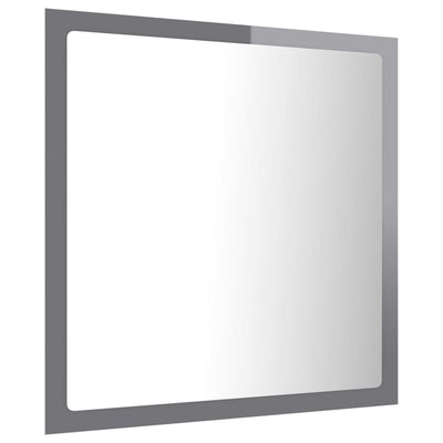 LED-kylpyhuonepeili korkeakiilto harmaa 40x8,5x37 cm akryyli