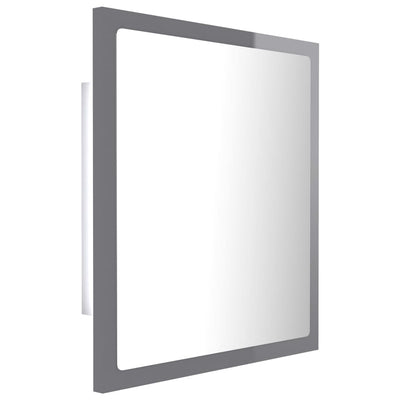 LED-kylpyhuonepeili korkeakiilto harmaa 40x8,5x37 cm akryyli