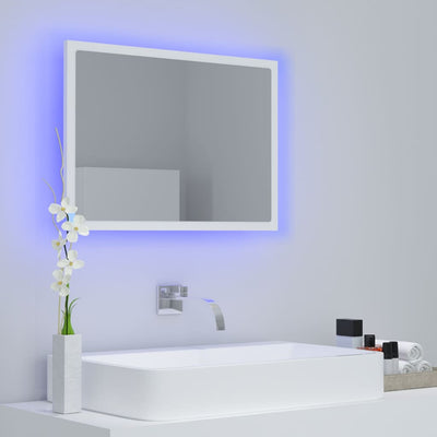 LED-kylpyhuonepeili valkoinen 60x8,5x37 cm akryyli