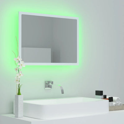 LED-kylpyhuonepeili valkoinen 60x8,5x37 cm akryyli