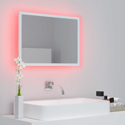 LED-kylpyhuonepeili valkoinen 60x8,5x37 cm akryyli