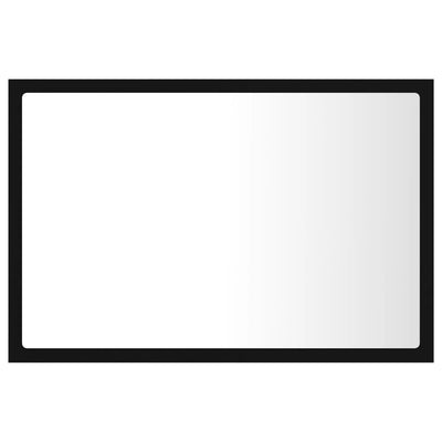 LED-kylpyhuonepeili musta 60x8,5x37 cm akryyli