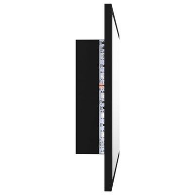 LED-kylpyhuonepeili musta 60x8,5x37 cm akryyli