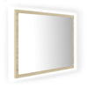 LED-kylpyhuonepeili Sonoma-tammi 60x8,5x37 cm akryyli