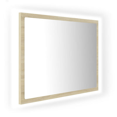 LED-kylpyhuonepeili Sonoma-tammi 60x8,5x37 cm akryyli