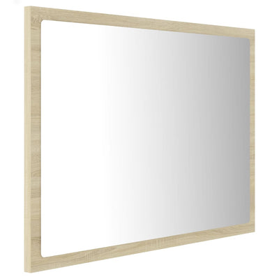 LED-kylpyhuonepeili Sonoma-tammi 60x8,5x37 cm akryyli