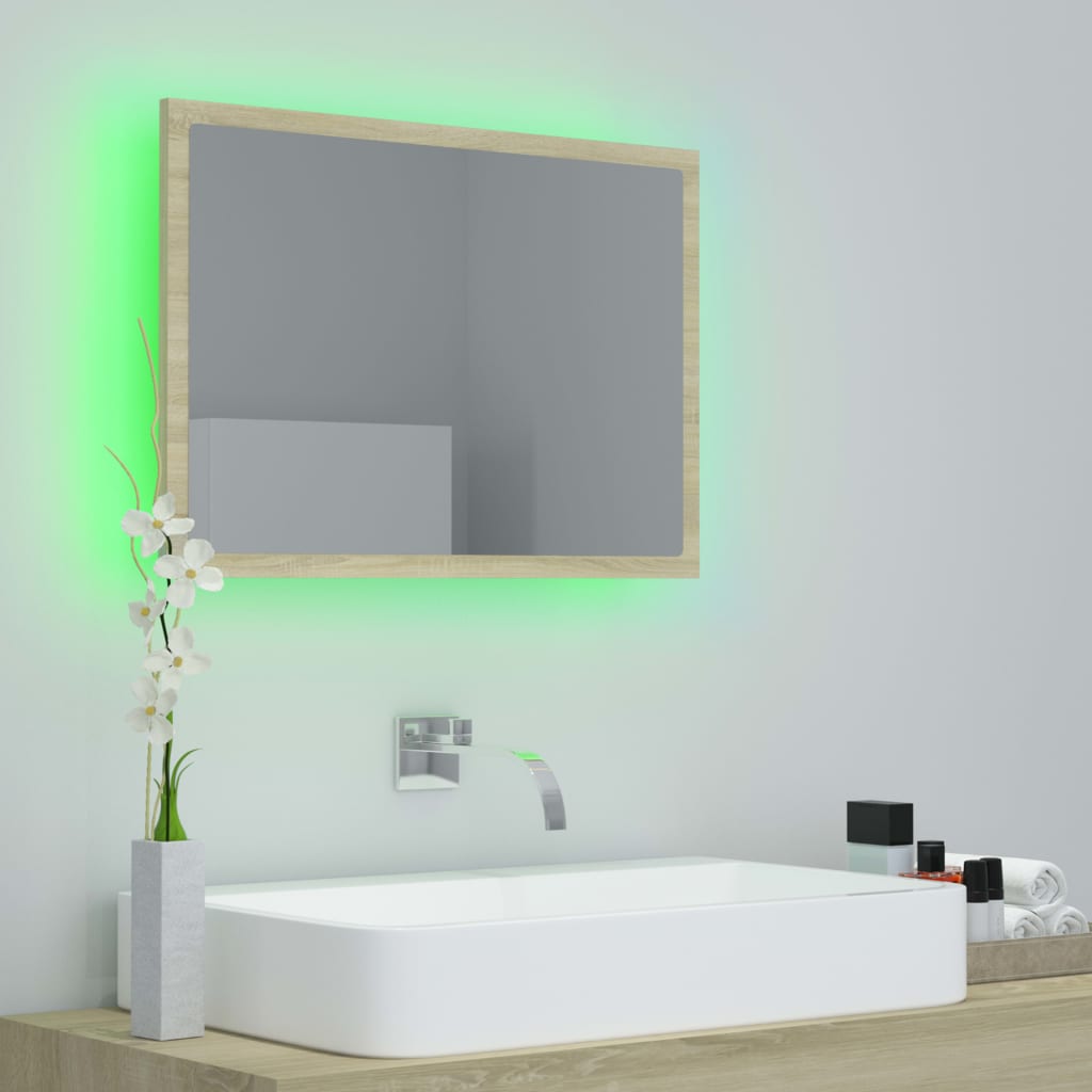 Sonoma tammi led-kylpyhuonepeili Malvinita 60x8,5x37cm (akryyli)