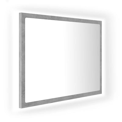 LED-kylpyhuonepeili betoninharmaa 60x8,5x37 cm akryyli